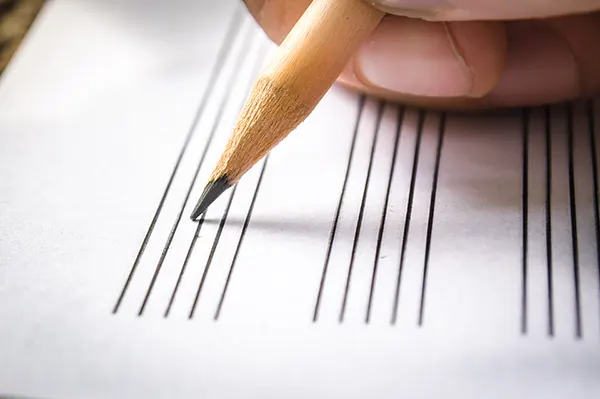 A piano keyboard drawing